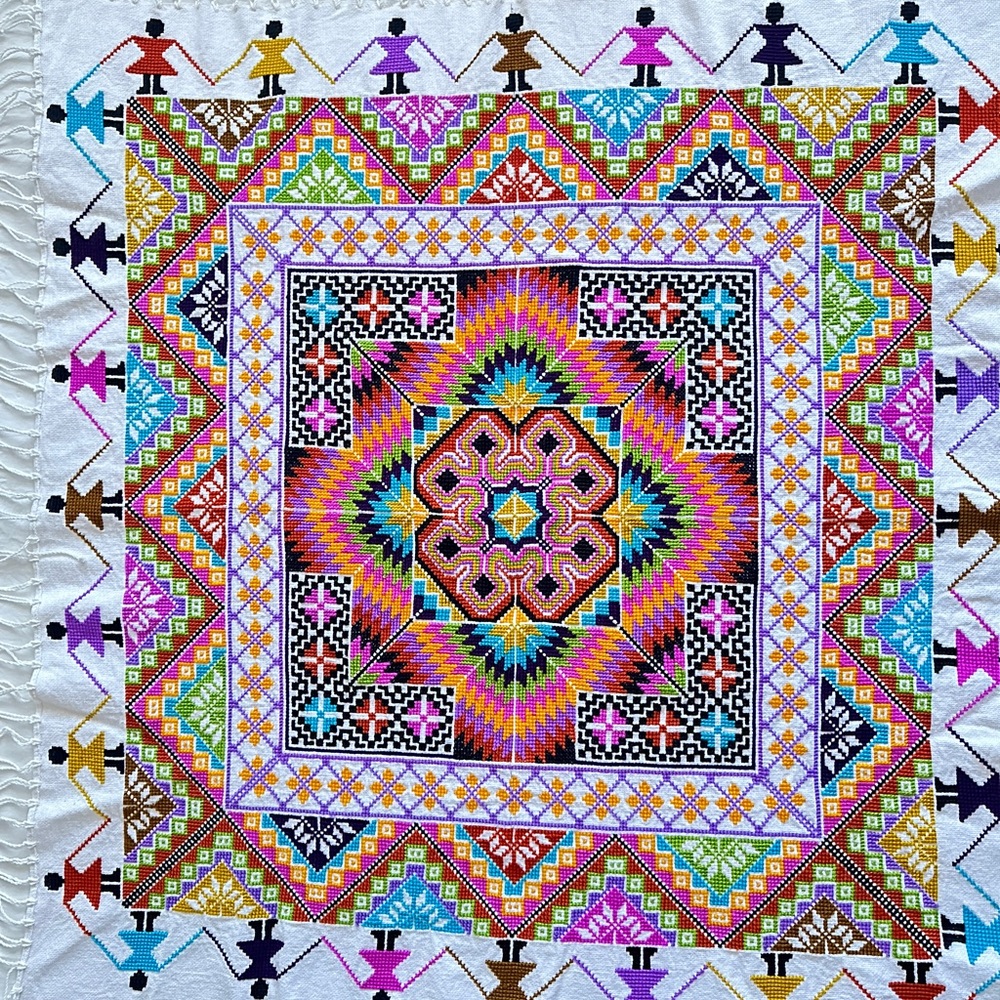 Multicolor Hand made Throw Geometric Design - Picture 4 of 7